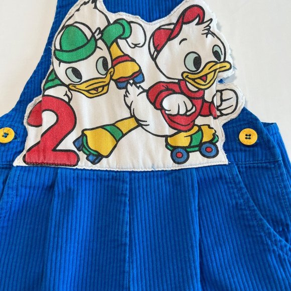 Mickey & CO by J G Hook Corduroy Overalls Size‎ 4T Blue Huey and Louie Patch - Picture 5 of 11